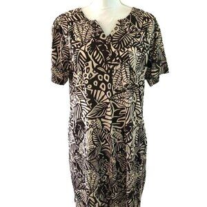 Styled By Saybury Midi Dress Womens Size Large L Cotton Tropical Floral Pattern